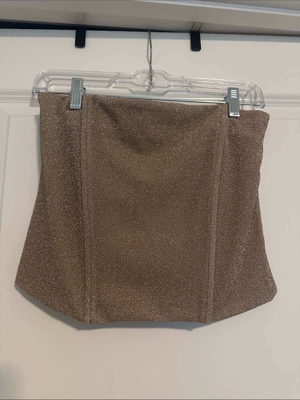 Metallic Gold Strapless Tank Top